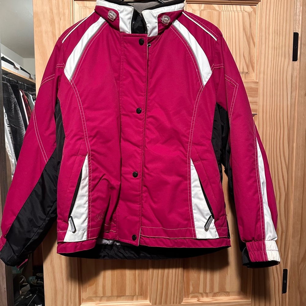 Stylish Pink and Black Snowmobile Jacket